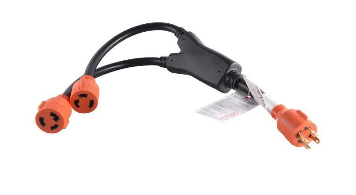 Y Adapter Cord 30AMP, Locking to 2-30AMP Female Connections