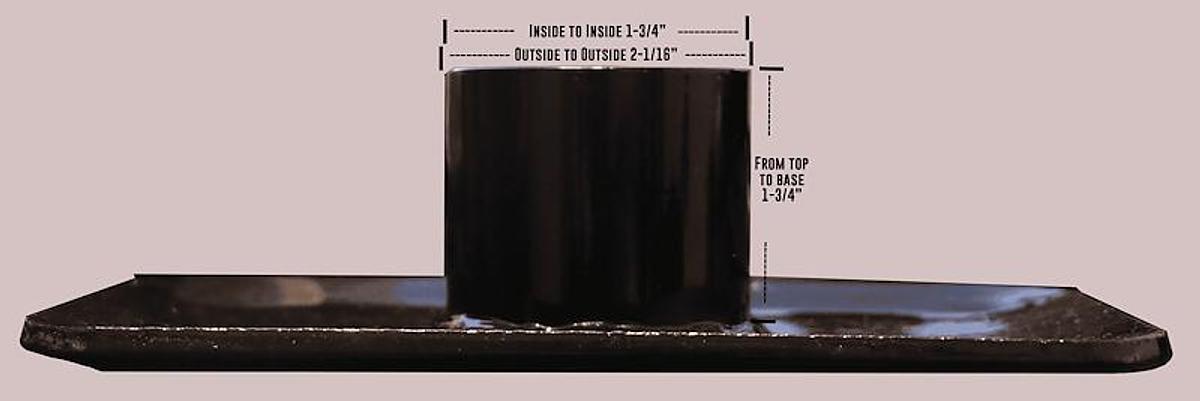 Trailer Tongue Jack Foot Plate; Fits 2 Inch Outer Diameter Trailer Jack