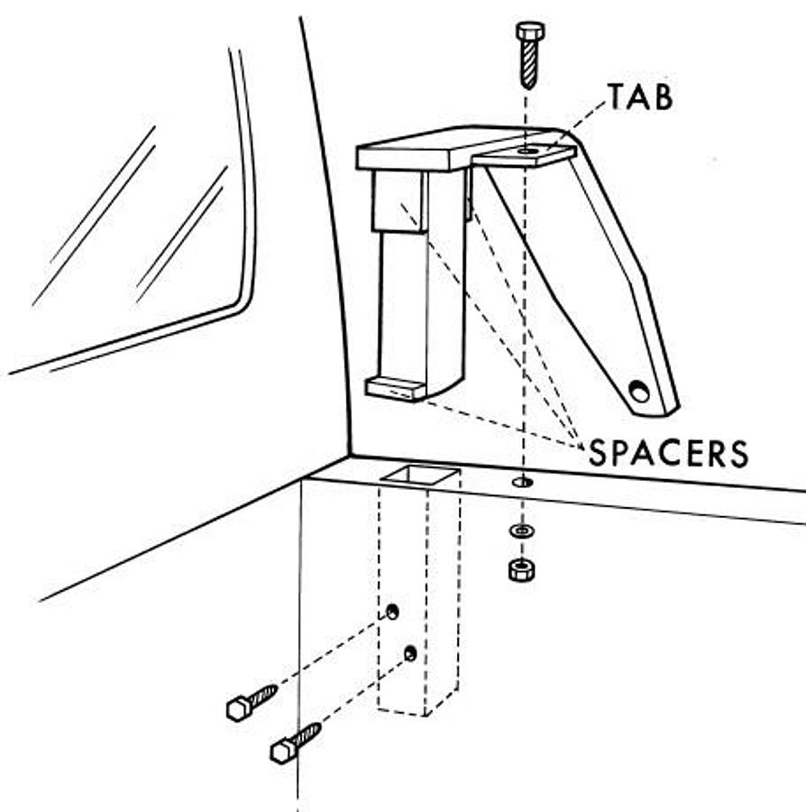 Camper Tie Down. Stake Pocket Mount. For Up To 8 Foot Campers Powder Coated, Black, Three Removable Spacer Tabs Allow Custom Fit, Set Of 4