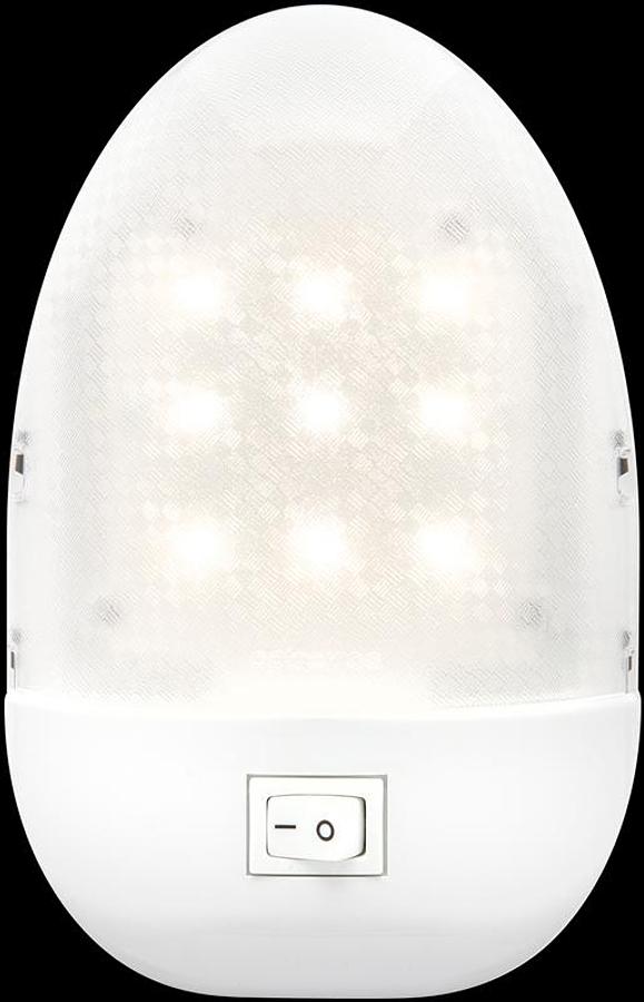 Single RV Interior Light, 6.377 In H x 4.173 In W x 1.787 In D, 12.8 Volt DC, 0.3 Amp, W/ On/Off Switch, 9 Diodes