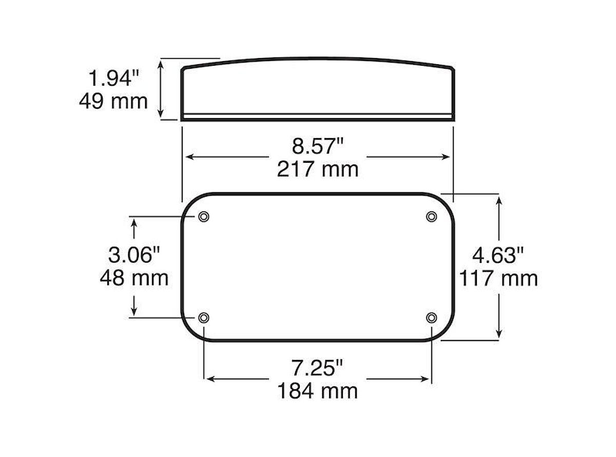 Rectangular Trailer Light Stop/ Turn/ Tail Light, Incandescent Bulb Red