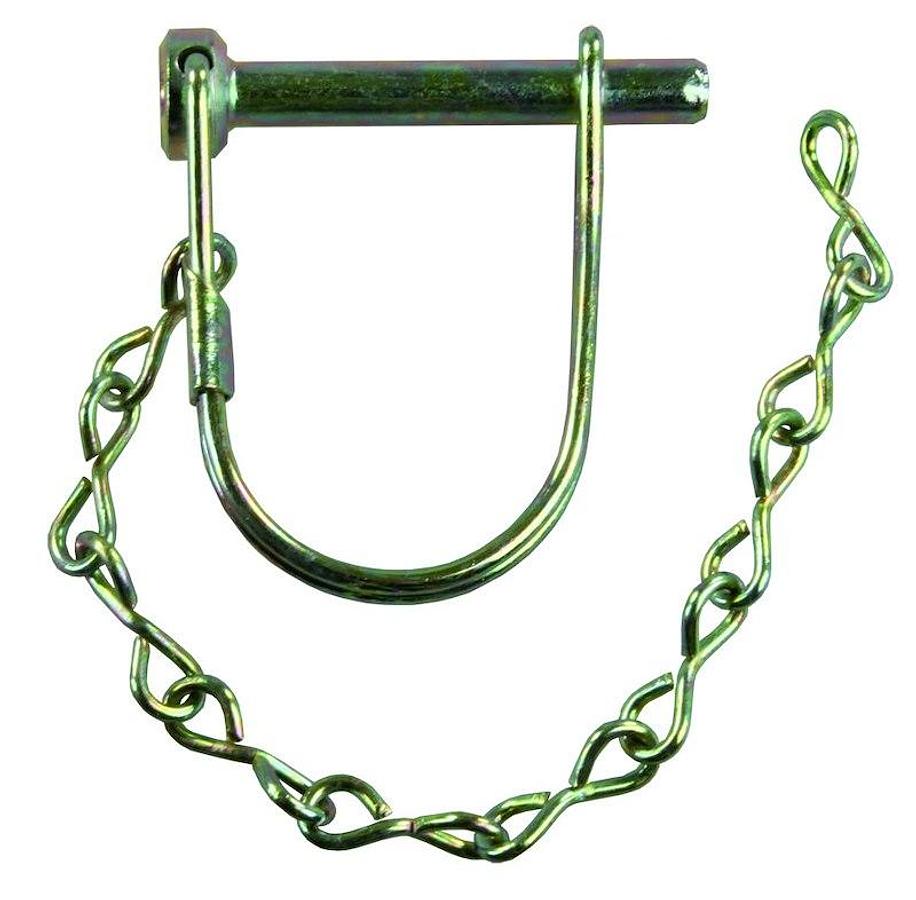 Safety Pin Clip. 1/4 Inch Diameter x 1-3/8 Inch Usable Length, W/ Snap Lock Bail Lock, Zinc Plated, Steel, W/ Pin Saver