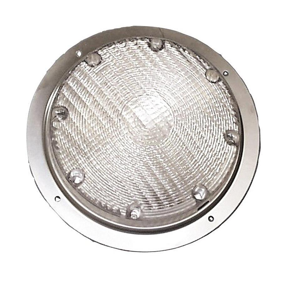 Porch Light 18-LED, 12 Volt, Round, 8-1/2 In D x 1-1/2 In D, Clear Lens