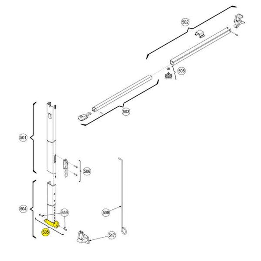Awning Carport Foot, For Use With A & E Patio Awnings. Die Cast. Polar White