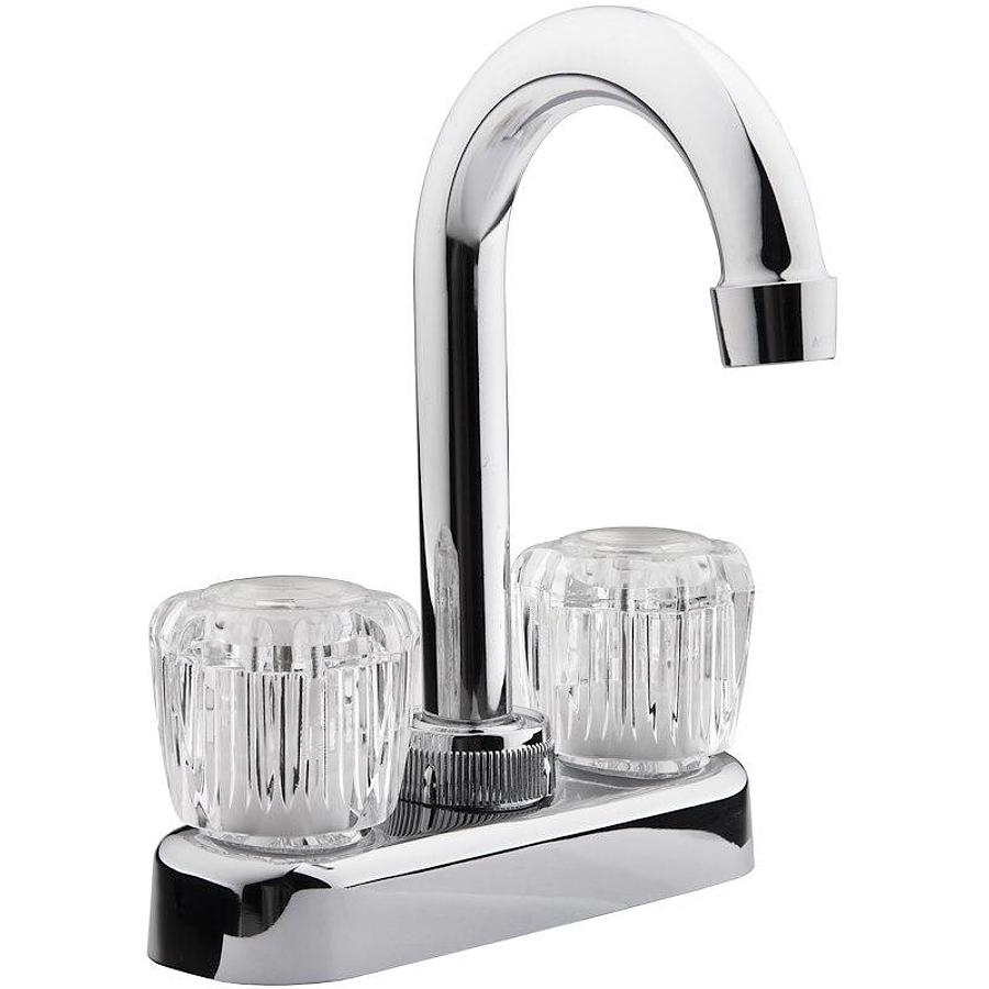 Bar Syle Faucet Clear Knobs Color: Plastic Chrome Plated