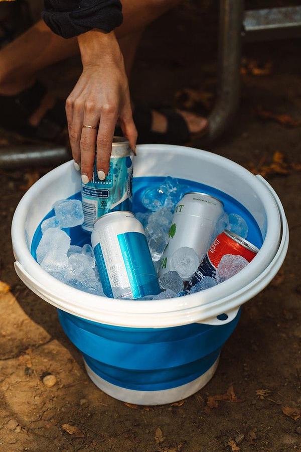 Bucket 10 Liter, 13 Inch Diameter x 9.1 Inch Expanded Depth And 2.2 Inch Collapsed Depth