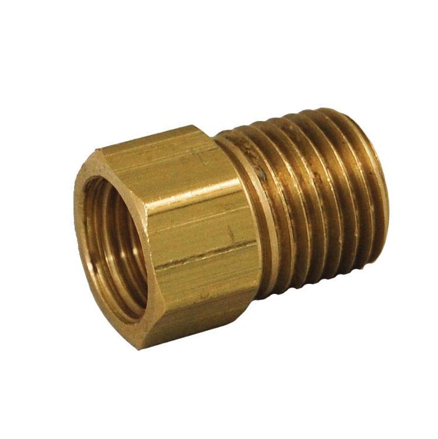 Propane Adapter Fitting 1/4 Inch Female Inverted Flare x 1/4 Inch MNPT, Brass