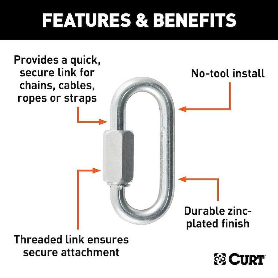 Chain Quick Link 880 Pound Capacity, 1/4 Inch Threaded Link