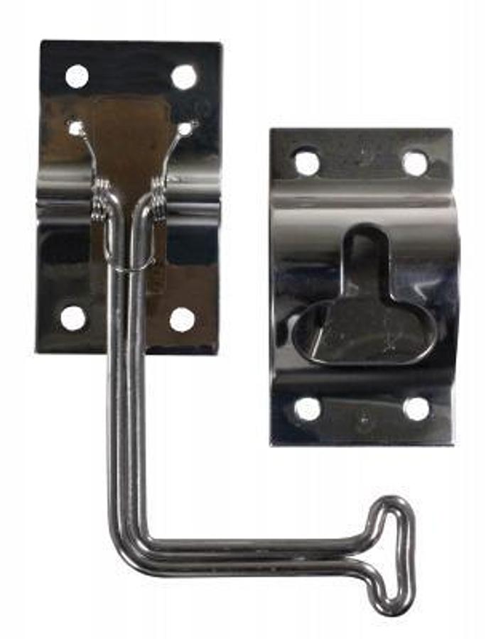 Door Catch 90 Degree, T-Style, 6 Inch Length, Stainless Steel, With Screws