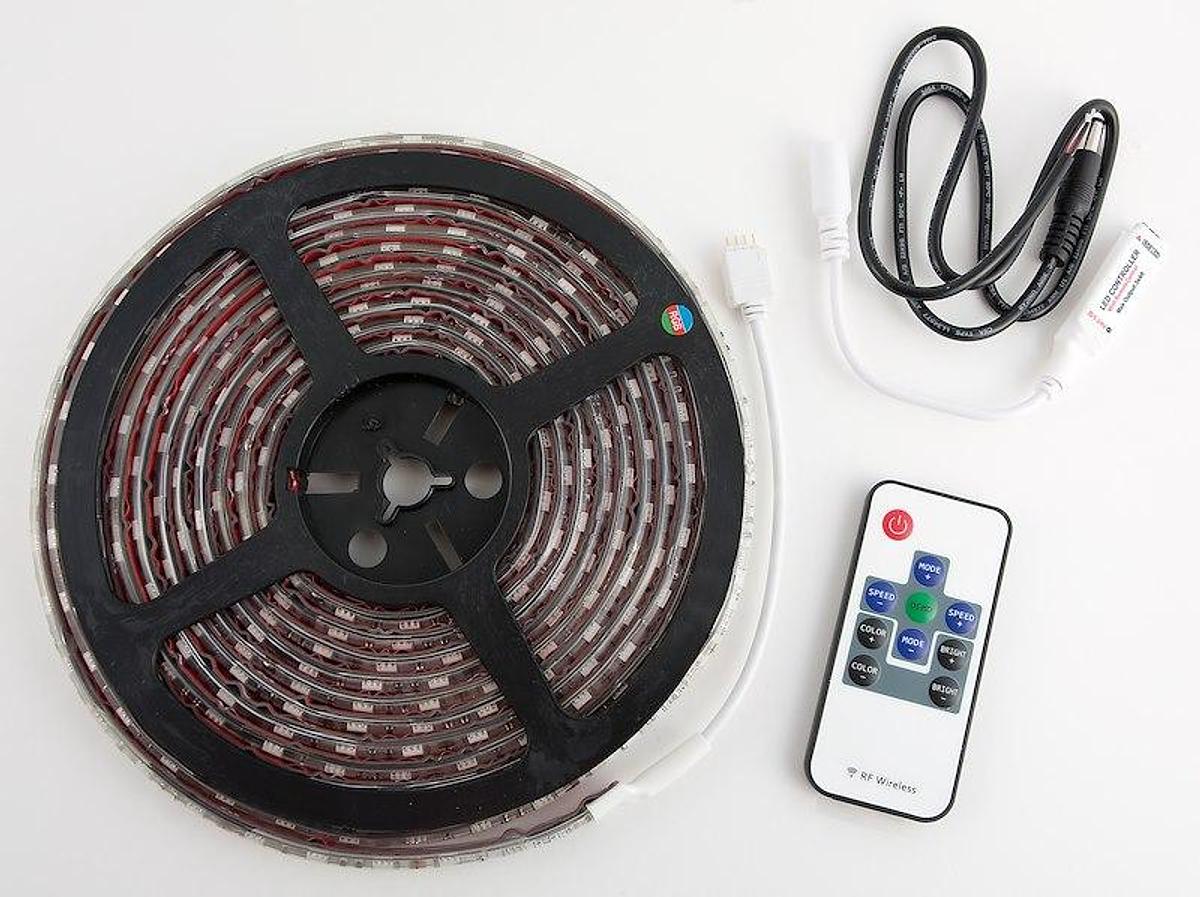 Rope Light LED, 16FT Multi Color 12Volt DC, With Wireless RF Remote Control Pad, Red 3M Tape
