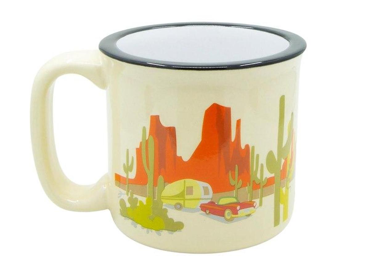 Mug, 15 Ounce Capacity, With Handle, Desert Dreamin' Design. Yellow, Ceramic, Dishwasher & Microwave Safe