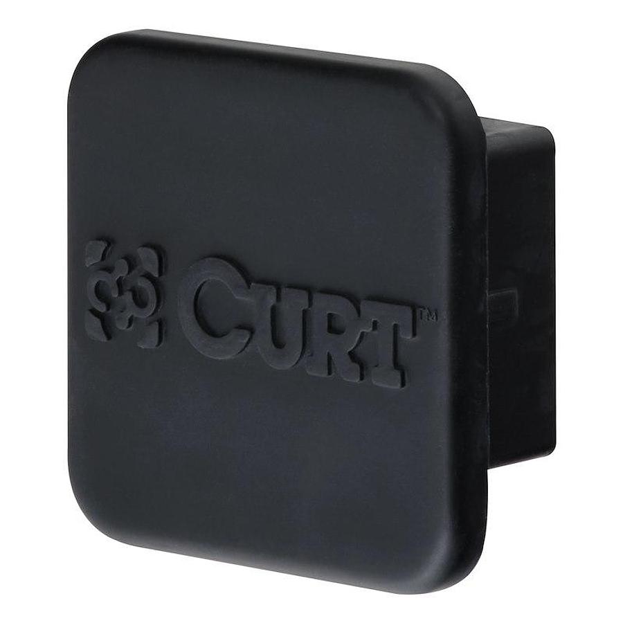 Hitch Cover; Fits 2 Inch Receiver; With Curt Logo; Black; Rubber