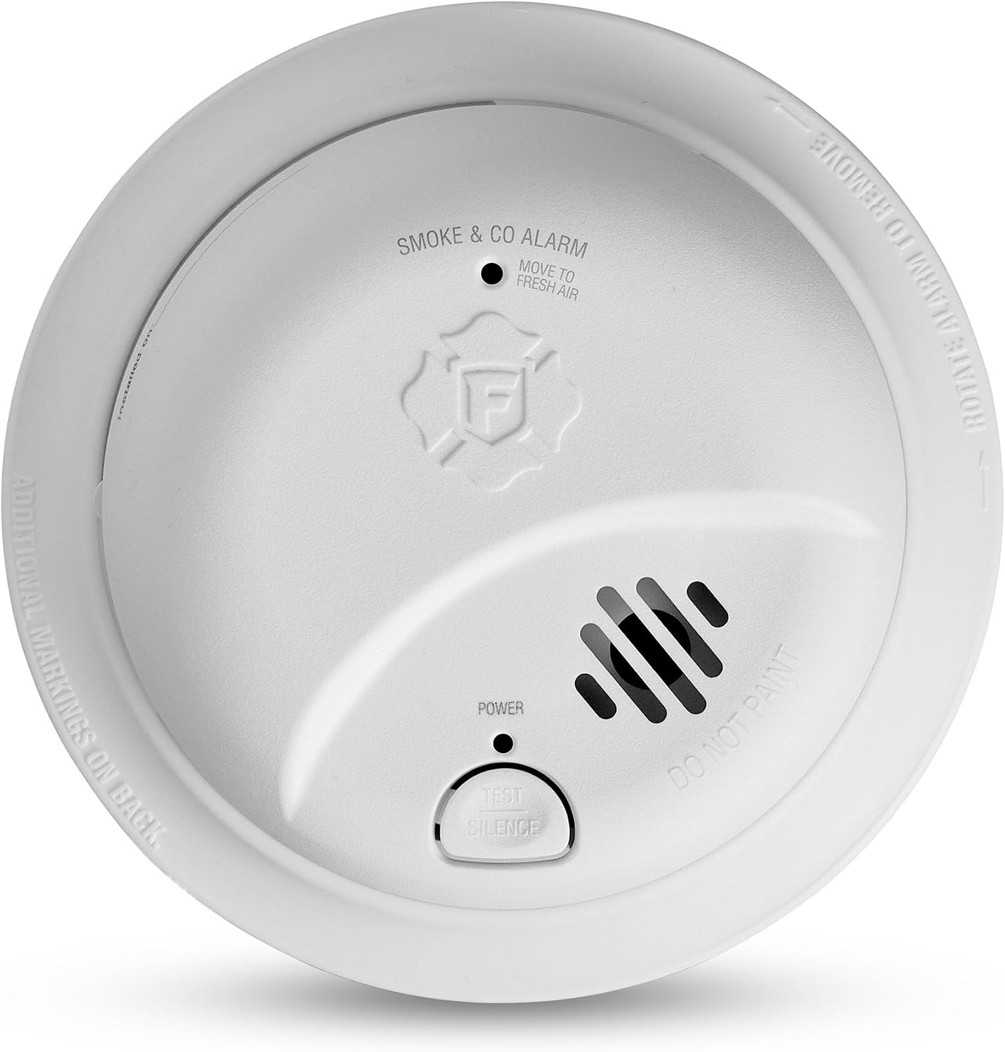 Smoke Detector 5.4 Inch Diameter x 1.9 Inch Depth; With Test/ Silence Button, Replaceable 9 Volt Battery Powered, White