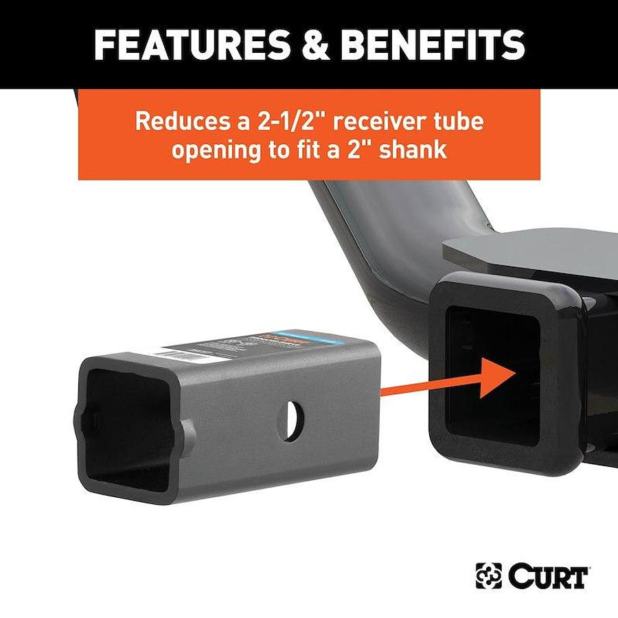 Hitch Receiver Tube Adapter Adapts From 2-1/2 Inch To 2 Inch