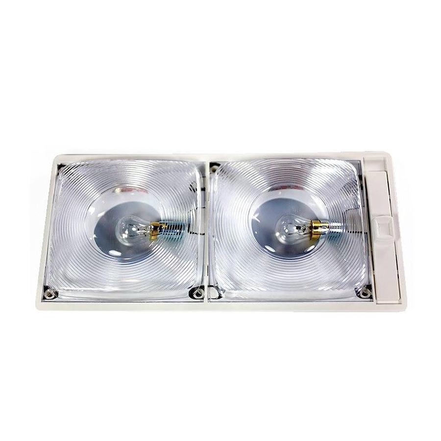 Double Dome LightW/ Clear Optic Lens Incandescent Bulb, 12 Volt. 11-1/2 In Lx 5-1/2 In W x 1-5/8 In H
