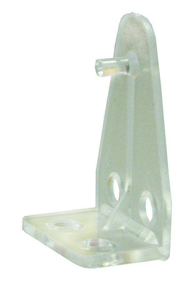 Window Shade Mounting Hardware; Used To Secure The Bottom Rail Of Mini Blind W/ A Small Hole Located In The End Cap Post Style. Clear Steel, 1 Inch. W/ Mounting Screws, Set Of 2