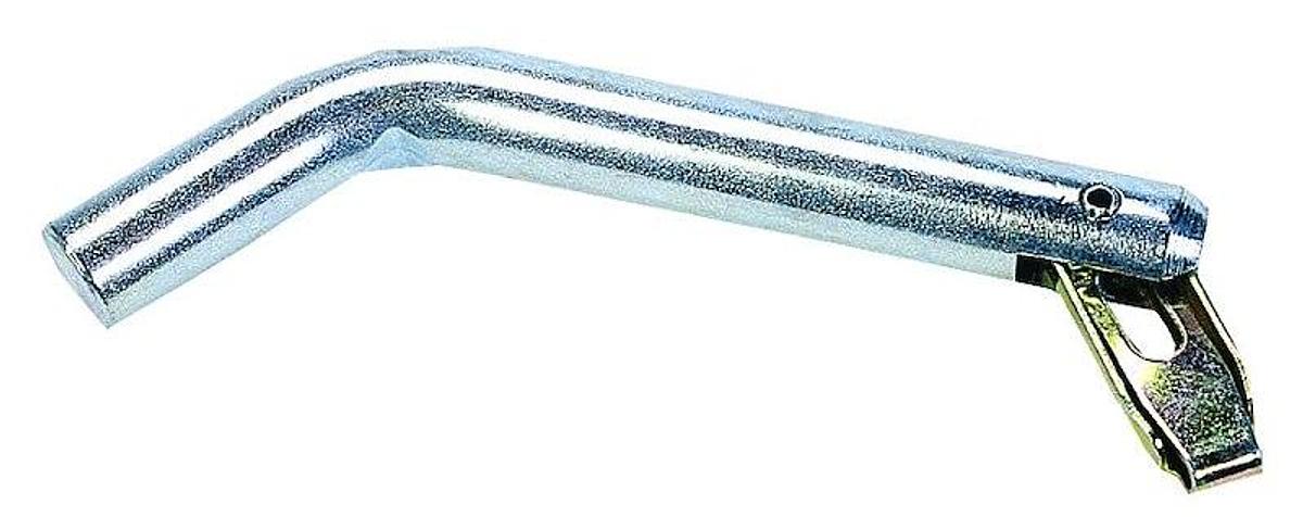 Hitch Pin; For Use With Class I/ II/ III Style Hitches, Bent Pin; 5/8 Inch Diameter. 2-5/8 Inch Usable Length. Chrome Plated/ Steel; With Spring Loaded Swivel Security Clip