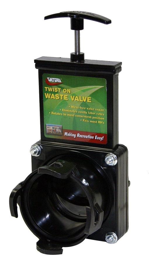 Waste Valve For RV Black Water System; Twist-On