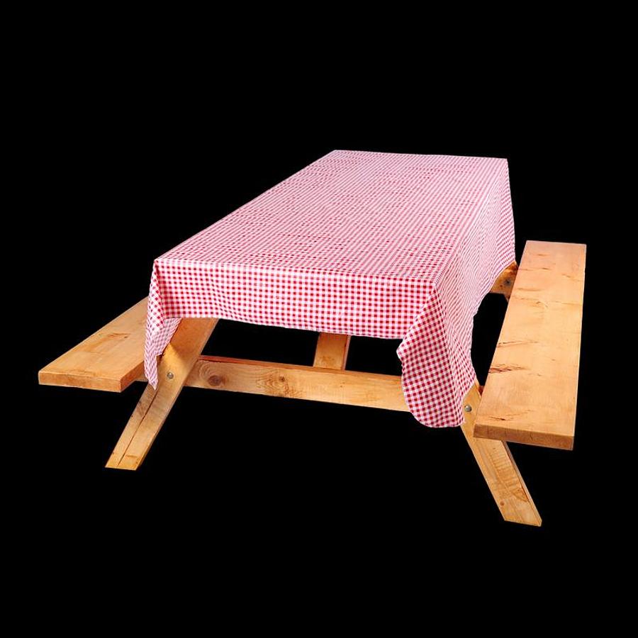 Tablecloth; Rectangular; 54 Inch Width x 72 Inch Length; Red And White Checkered