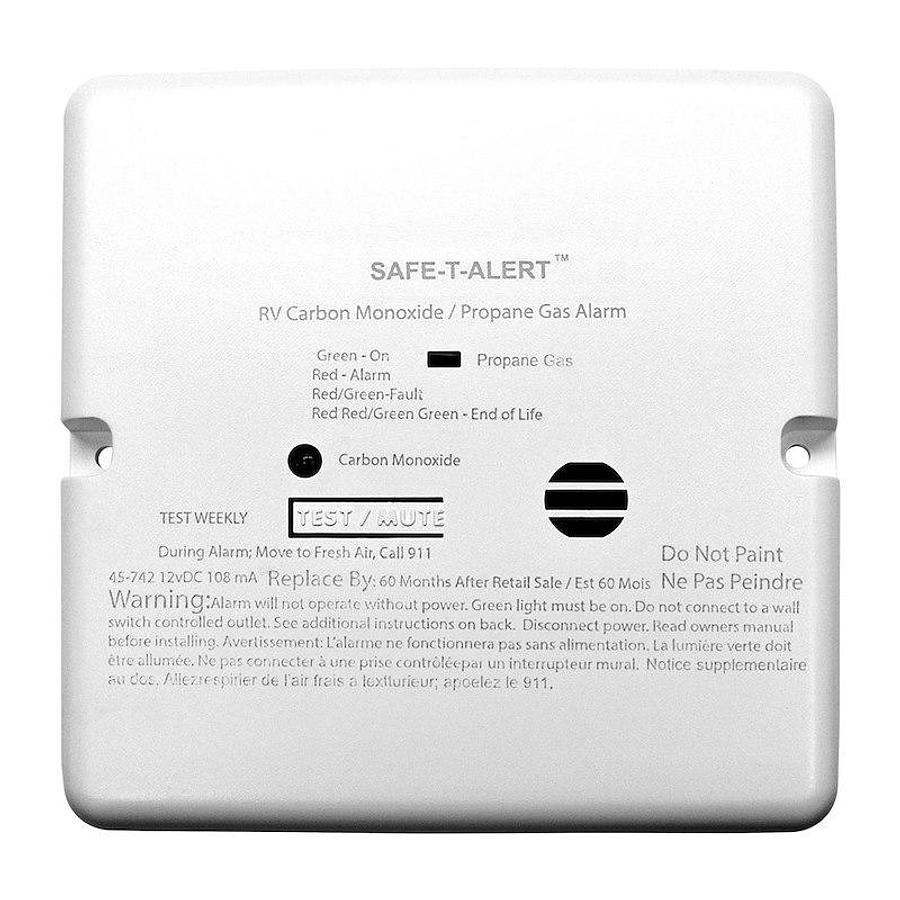 Carbon Monoxide/ Propane Leak Detector. Detects Both LP And CO Gas.  W/ LED Indicator Flush Mount.12 Volt Hard wired. White