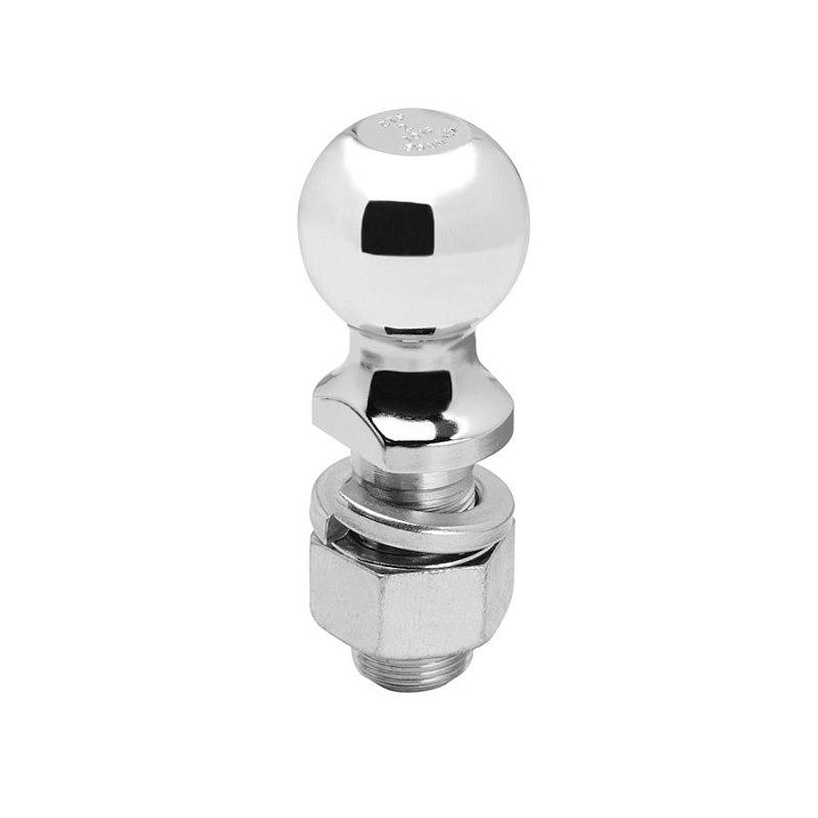Trailer Hitch Ball 2 Inch Ball. 8000 Pound Gross Trailer Weight Capacity. 1-1/4 Inch Diameter 2-3/4 Inch Long Shank, Chrome/ Steel