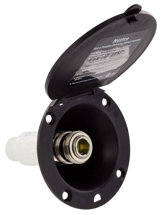 Exterior Spray Port. Quick Connect Valve
