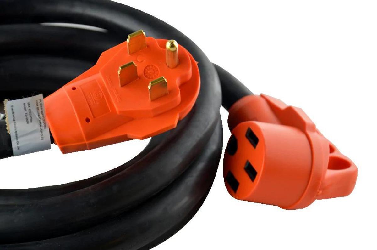 50 Amp, 4 Prong Electrical Power Supply Cord 15 ft