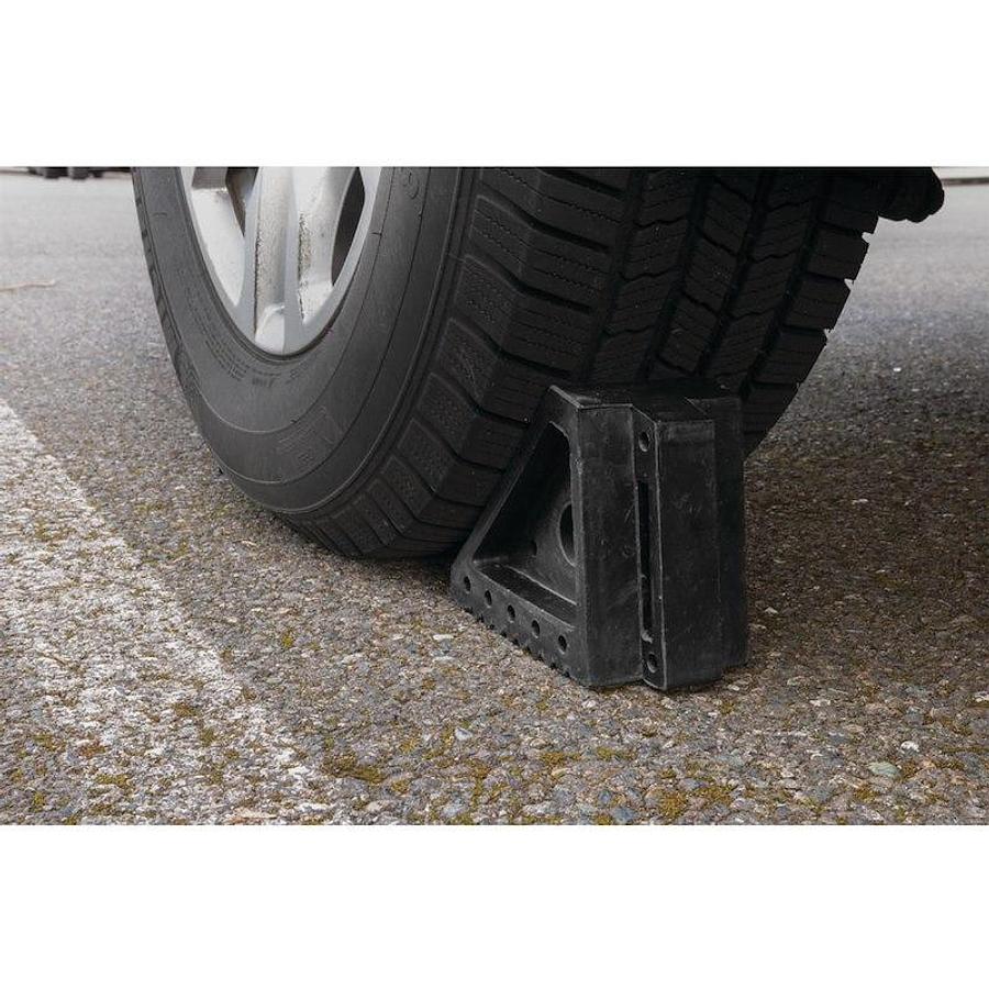 Wheel Chock, Black, Solid Rubber, Single