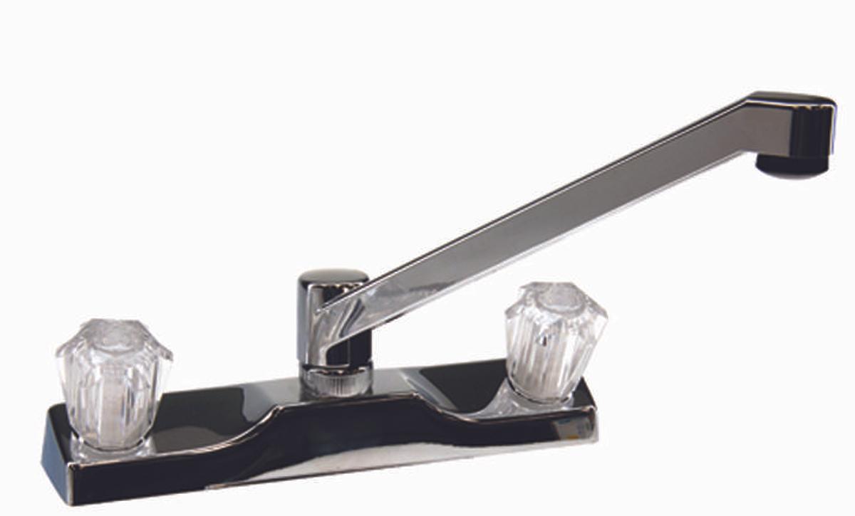 Kitchen Faucet 8''. 2 Clear Acrylic Knob Handles, Swing Type