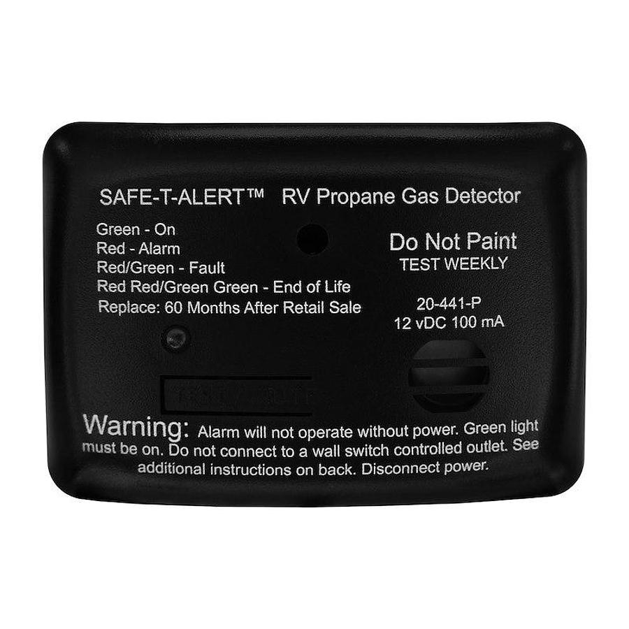 Propane Leak Detector Surface Mount Detector, Alerts To Leak With Beeping, W/Auto Reset, 12 Volt DC Hardwire. Black