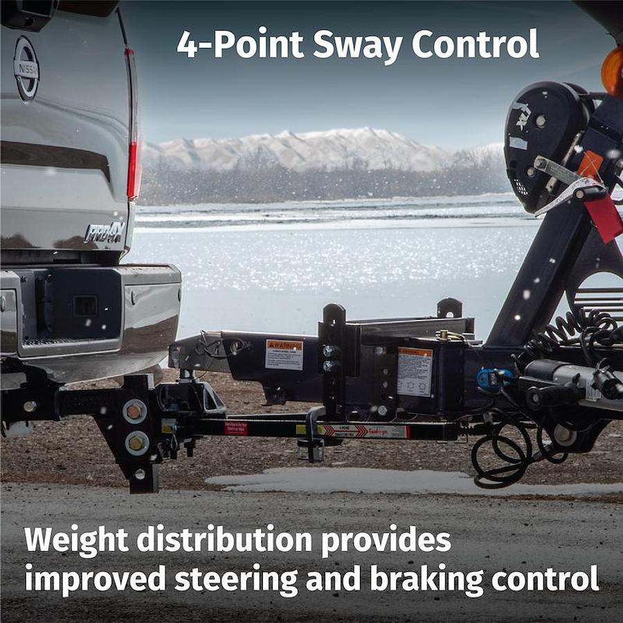 Weight Distribution Hitch. Equalizer Trunnion Bar 600 Pound Tongue Weight. 6000 Pound Gross Trailer Weight With Shank W/ 2-5/16 Inch Hitch Ball