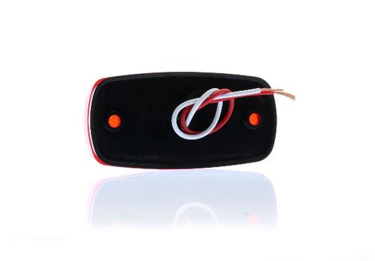 Oblong  Clearance Light, LED, Red W/ Black Housing
