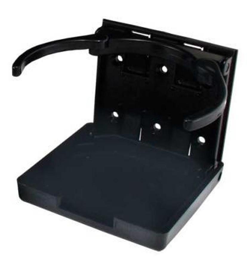 Cup Holder, Flush Mount, Foldable, Black/ Plastic