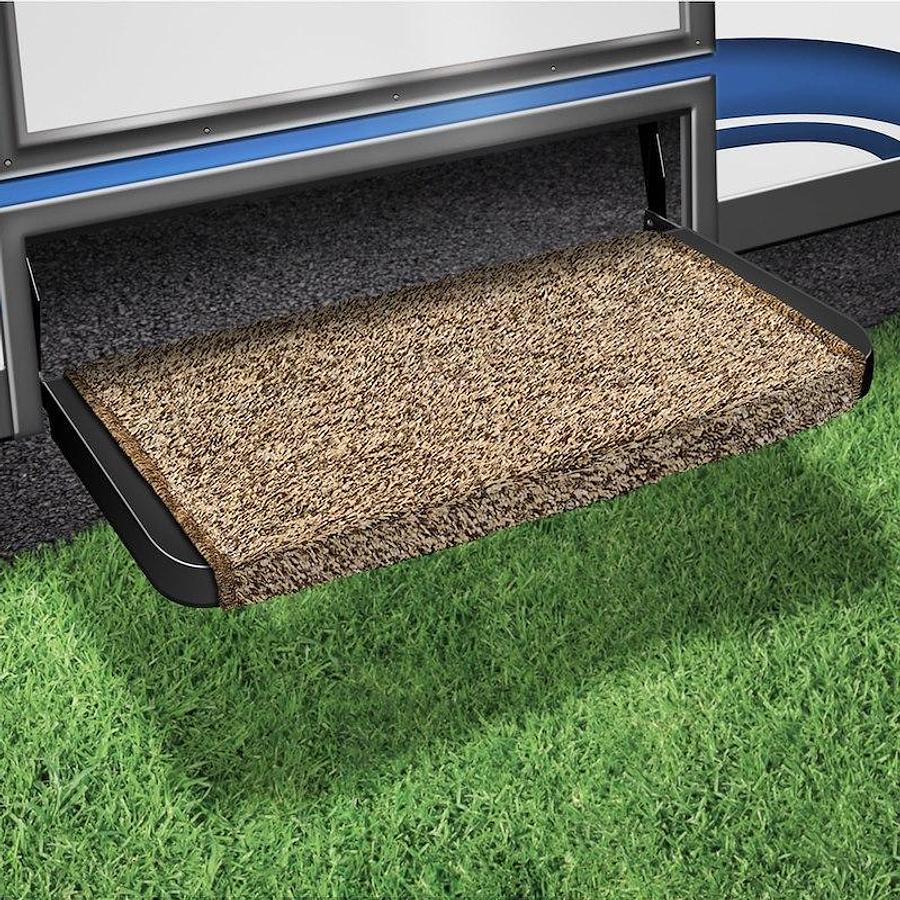 Entry Step Rug Wrap Around Hook And Spring. 20 In W. Brown. Outdoor Turf W/Marine Backing. W/ Shrink-wrap & Sleeve