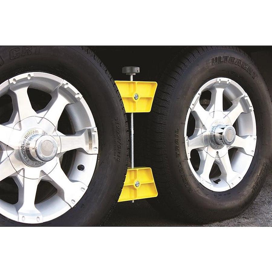 Wheel Chock For Use With Tandem Tires. 26-30 Inch Diameter Tires. Spacing of 1-1/2 to 3-1/2 Inches