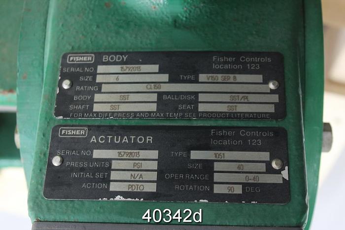Used Fisher V150 6" Vee Ball Control Valve #40342