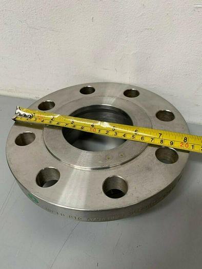 Used Viraj India Stainless Steel 8" Flange To 4" Sanitary Fitting Adapter