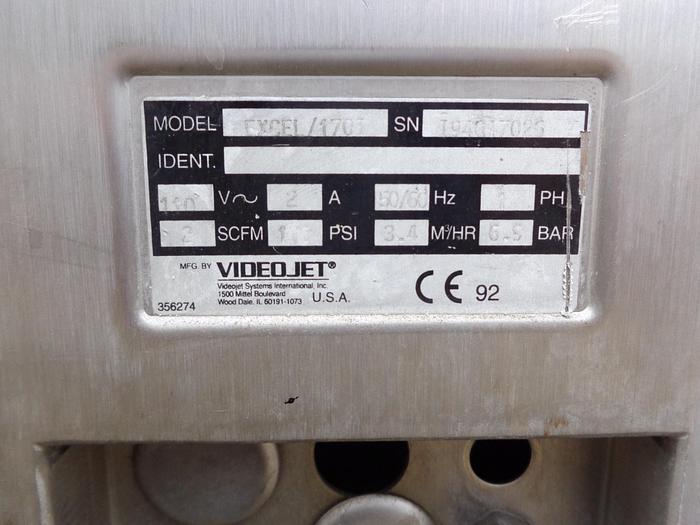 Used Printer, Inkjet, Videojet, Excel 170i, Parts Machine #S742928