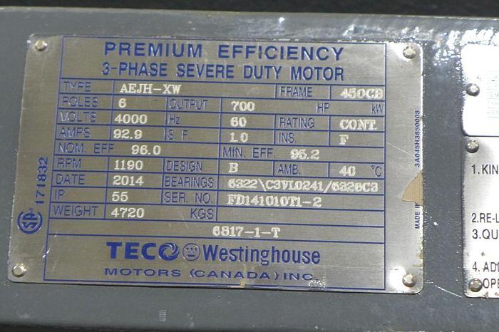 Unused Pump, Centrif., C/st, 700 HP, 18" In/14" Out, CPC, #C743769