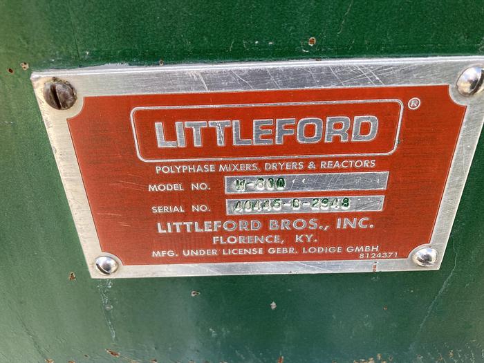 Used Littleford Model W-600 high intensity mixer with 600 liter capacity
