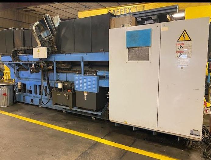 Used Mazak CNC Lathe, Model Slant Turn 50N 3000U, Swing 31.7", Turning Diameter 22", Cutting Length 121.4", 15 Position Turret, Mazatrol T Plus Control