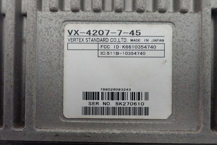 Used Vertex Standard Co., VX-4207-7-45 Two Way Mobile Radio 788026093243