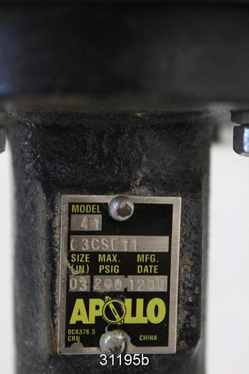 Used Apollo 41 3" Air Operated Butterfly Valve #31195