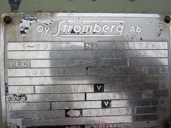 Used EMERSON CLAFLIN 303 CONICAL REFINER 500 KW (670 HP) 100-400 TPD