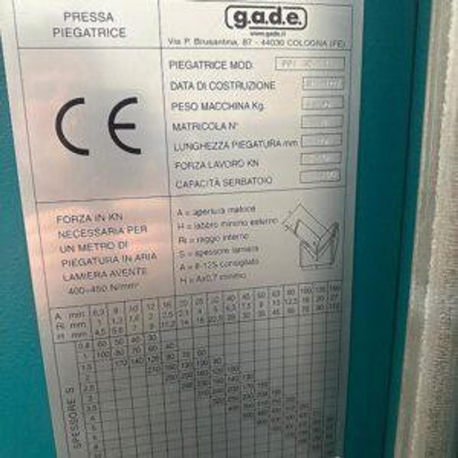 Used 2007 Gade PP30/150 Press Brake – 150 Ton – 3050 mm