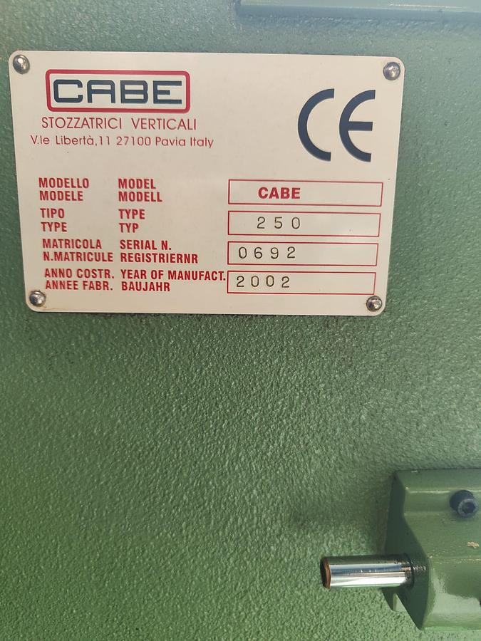 Used 2002 CABE SLOTTING MACHINE mod.250
