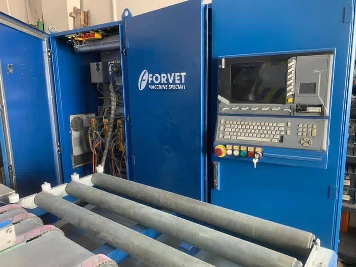 Used Forvet Francesca 16M 1250 Horizontal CNC Glass Drilling and Milling Machine 8+8 Heads
