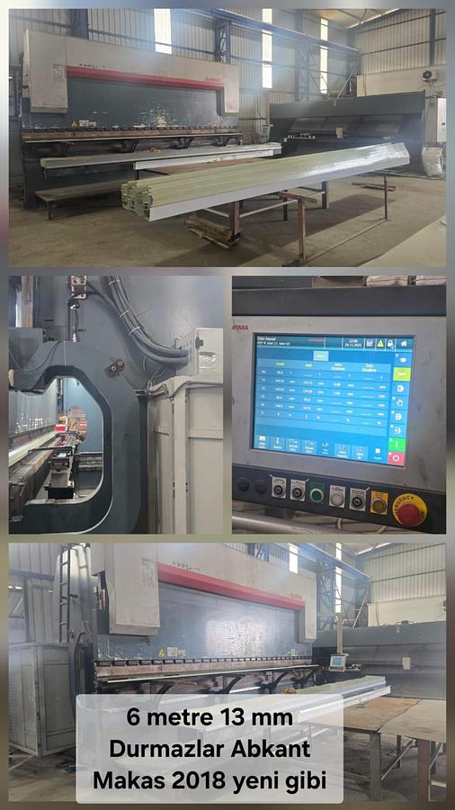 Used 2018 Durmazlar Press Brake + CNC Guillotine Shear – Sold as a Set (6m / 400t + 6m / 13mm)
