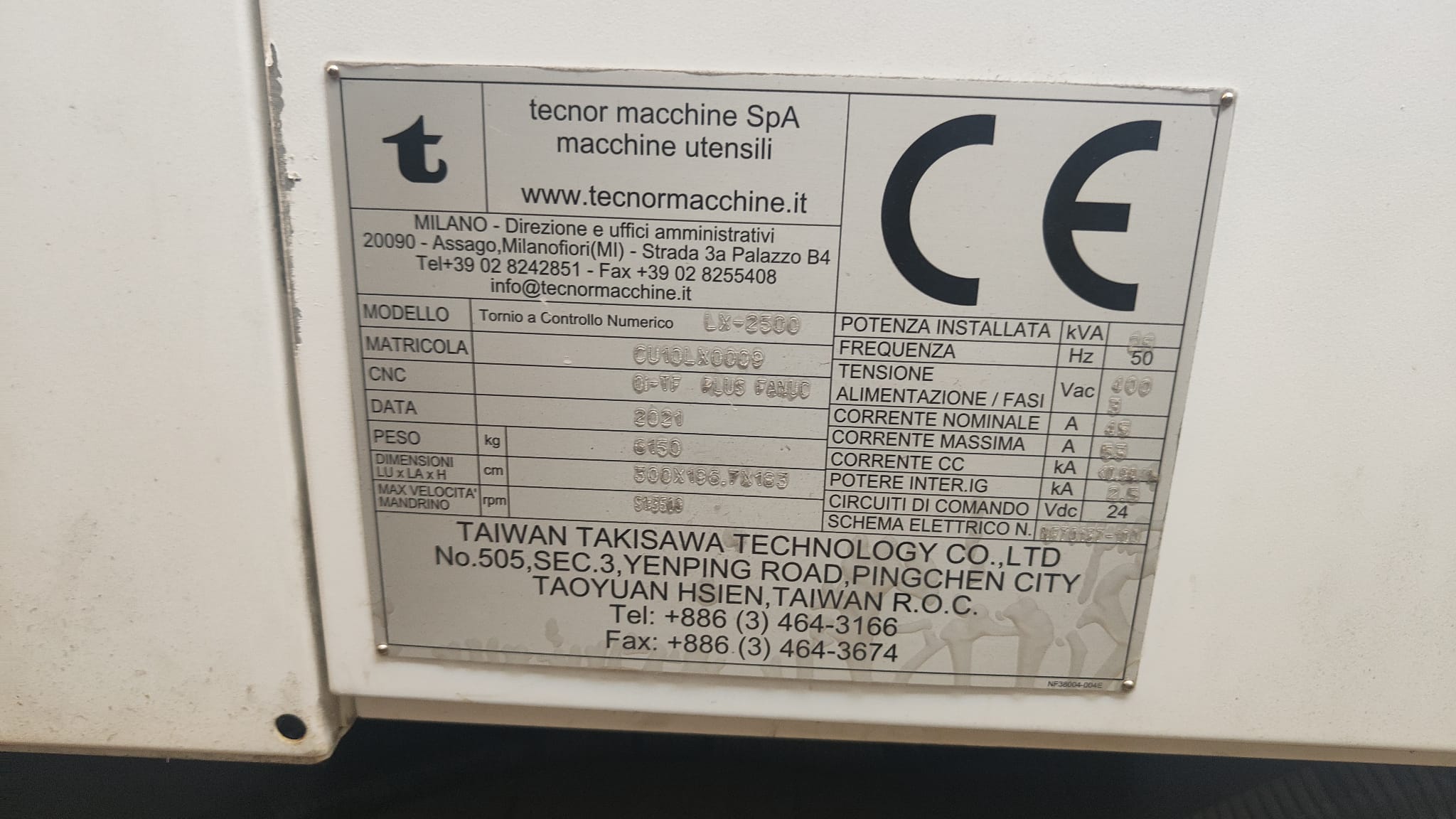 Usado TORNO CNC TAKISAWA 2021 mod.LX 2500