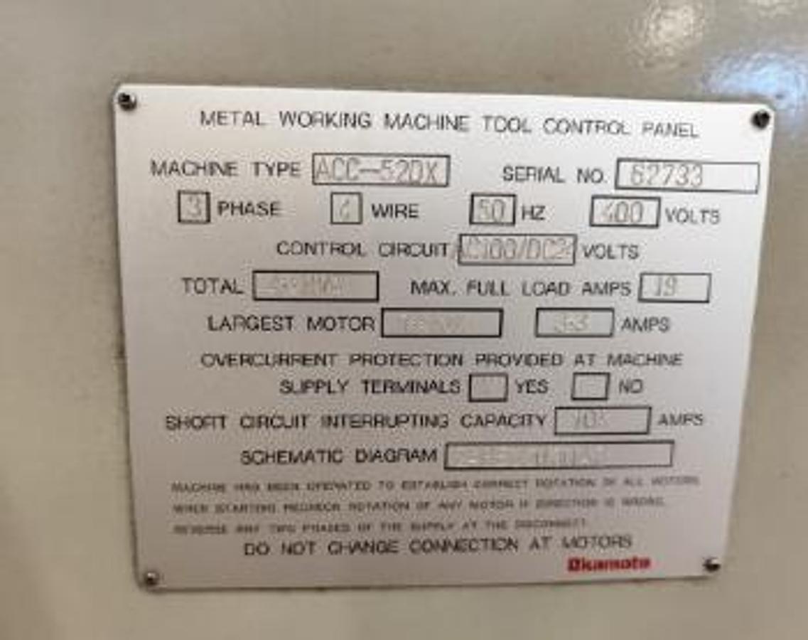 Usato 2002 TANGENTIAL RECTIFICATION OKAMOTO model ACC 52 DX